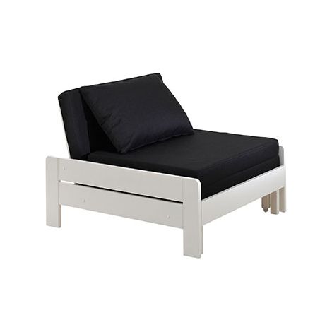 Lit fauteuil matelas inclus 190x80 Vipack Pino - Blanc (1/6)