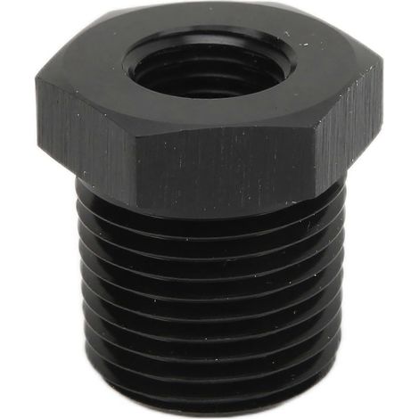 Adaptador reductor NPT macho de 1/4 pulg. a NPT hembra de 1/8 pulg., color negro, accesorio para automóvil.