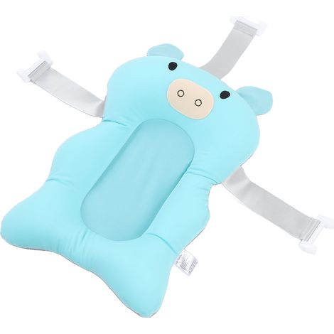 Coussin de bain flottant et ajustable pour bébé, doux et sûr, bleu clair. (1/5)