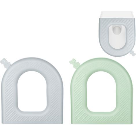Toilet Seat Cushion - Toilet Lid Cover - Cuttable EVA Foam - PVC Surface - Washable - O-Shaped - For Standard French Toilet Seats - 1 Piece (1/4)