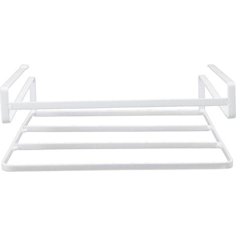 Support de rangement pour ordinateur portable sous bureau, support en fer pour ordinateur portable, étagère suspendue pour livres-24X24X5CM-White (1/3)