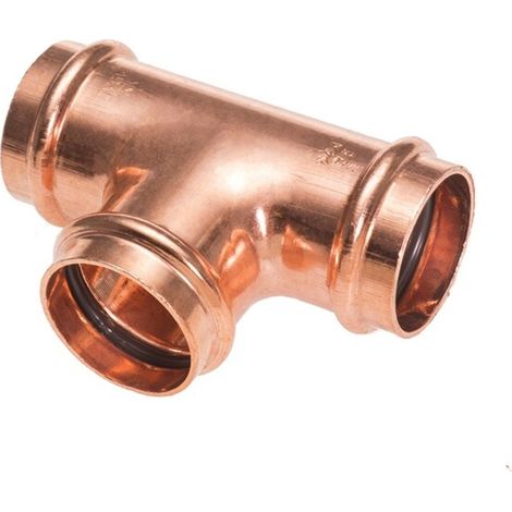 Ibp Bänninger – Té cuivre égal à sertir Femelle Ø14 – Raccord à sertir pour tubes cuivre – Application chauffage et ECS – Joints EPDM 120°C