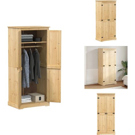Garde-robe Corona 76x50x170 cm bois de pin massif - Meuble De Rangement - Armoire - Placard - Dressing - Bois Massif (1/5)