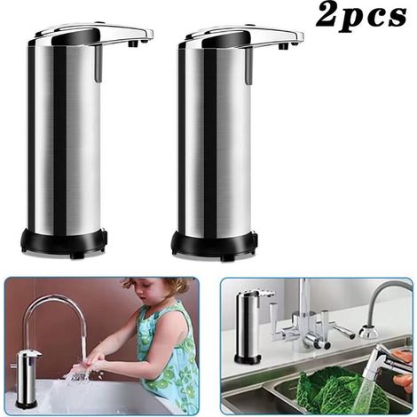 Distributeur de Savon Automatique Salle de bain avec capteur Infrarouge et Base étanche Touchless 2pcs (1/5)