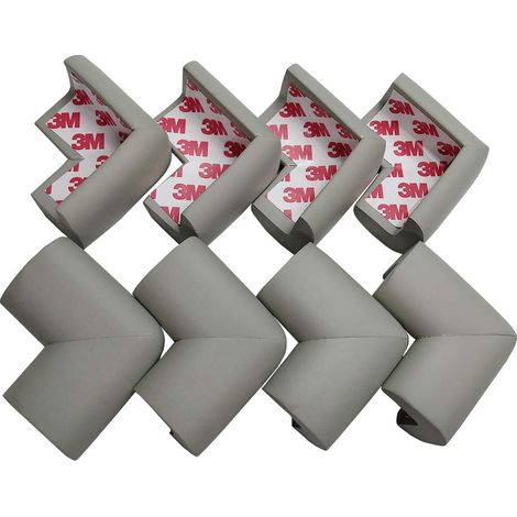 Lot de 8 Protection Coin de Table, Mousse Souple Droit Anti-Chocs Protege de Coins avec-gris (1/5)