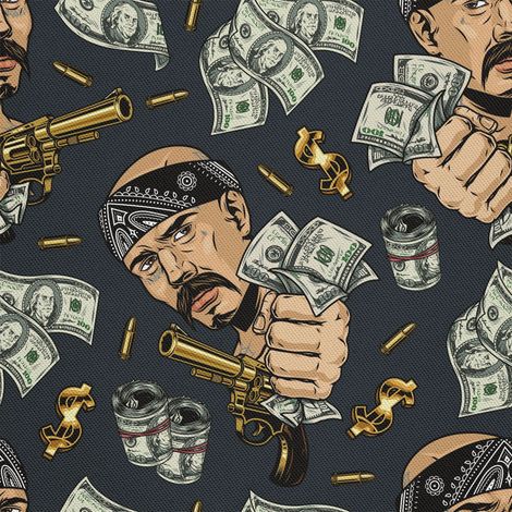 Tela Oxford decorativa para exteriores - Motivo Gangster I DX049 (1/5)