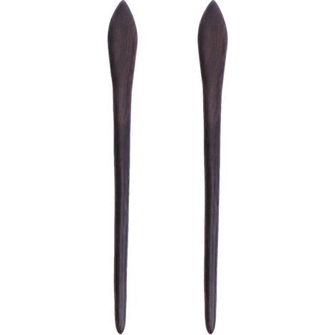 Set mit 2 Retro-Haarnadeln aus Sandelholz im Vintage-Stil für Duttfrisuren oder andere Frisuren (Shuttle). – 18,00 x 1,50 x 0,50 cm (1/4)