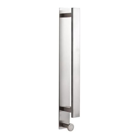 Self-adhesive stainless steel towel rail, no drilling, 40 cm, silver - bathroom - wall mounted - with hooks - bathroom accessories (1/5)