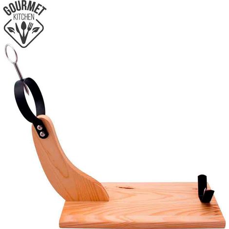 Porta prosciutto da cucina gourmet in legno di pino chiaro (1/4)