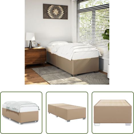 Kunstlederbett - Bettgestell Cappuccino-Braun 100x200 cm Kunstleder (1/5)