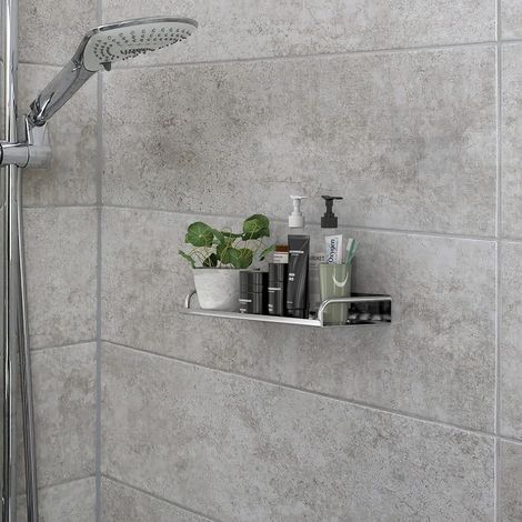 CSPARKV 2 Stück Duschcaddy aus Edelstahl – Duschkorb, Duschregal, Badewannenregal mit praktischen Abflusskanälen zum Bohren für Bad und Küche (1/4)