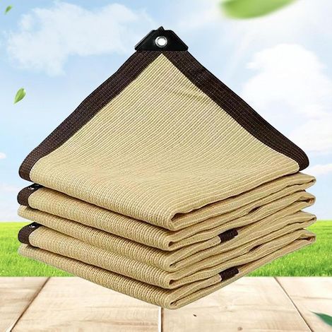 Sonnenschutznetz 1 m x 2 m, Sonnensegel 3 x 3 m, wasserdicht, für Blumen, Rasen, Pergola, Terrasse, beige - 3,0 x 3,0 m (1/5)