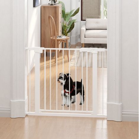 Verstellbares Schutzgitter 75-96 cm, ohne Bohren, Einhandöffnung, weiß HAVRYA (1/3)