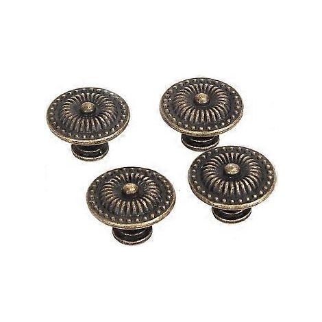Vintage Schrank-Schubladengriff-Knauf, 4er-Pack (Bronze)