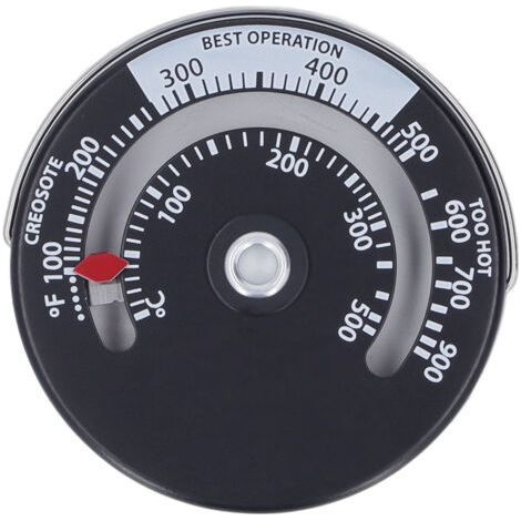 Thermomètre magnétique pour poêle 0‑500℃, cadran en alliage d'aluminium, haute précision, pour cheminée (1/5)