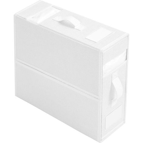Boîte de rangement pour draps [Ander En Ligne] (Couleur Blanc) - Organisation drap housse et couette tissu pliable boîte de stockage (1/5)