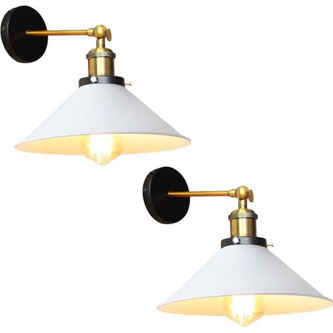 SABIR PACK Retro Wandleuchte Innenleuchten Industrie Eisen Leuchte Schlafzimmer Flur Restaurant Weiß (1/5)