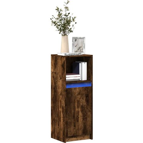 LED-Sideboard Räuchereiche 38x34x100 cm Holzwerkstoff