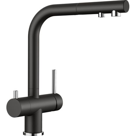 Blanco Fontas S II - Küchenarmatur mit ausziehbarem Auslauf und Filterfunktion, Schwarz 526158