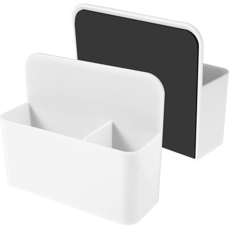 Portapennarelli magnetico, portapennarelli per lavagna regolabile con divisori rimovibili, portapenne, portabicchiere, organizer per gomma per lavagna (bianco) (1/2)