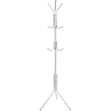 Vicmhuang – Porte-manteaux blanc en métal 12 crochets – Dimensions 45 x 175 cm – Autoportant pour couloirs et vestiaires – Facile à assembler (1/4)