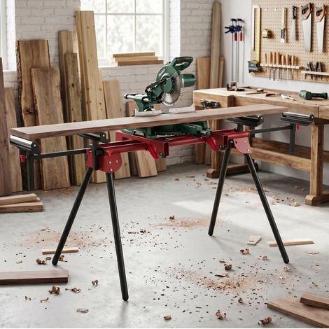Support universel pour scie à onglet extensible 94-195 cm, 150 kg, HAVRYA (1/4)