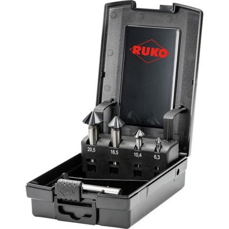 RUKO ULTIMATECUT Coffret de fraises coniques et ébavureuses HSS DIN 335 forme C 90° RUnaTEC 5 pièces en cassette plastique ABS - 102791PRO (1/5)