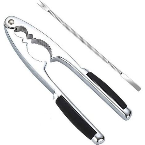Casse Noix , Antidérapant Décapsuleur avec Poignées en Caoutchouc , Ouvre Noix Casse Noisette de 17 cm d'épaisseur pour Fruits de Mer Coquille de Homard Crabe Noisette Noyer (1/4)
