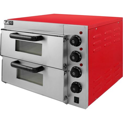 Forno per Pizza a 2 Ripiani Pofessionale per bar Ristoranti Pizzeria Forno Elettrico a Doppio Ripiano per Pizza da 40cm (1/5)