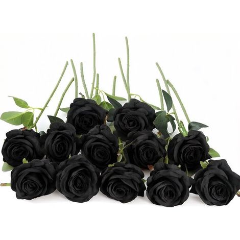 Flores artificiales,12 tallos,45 cm,Rosas artificiales,Flores de rosa,Decoración para el Día de San Valentín,Flores artificiales realistas (1/5)
