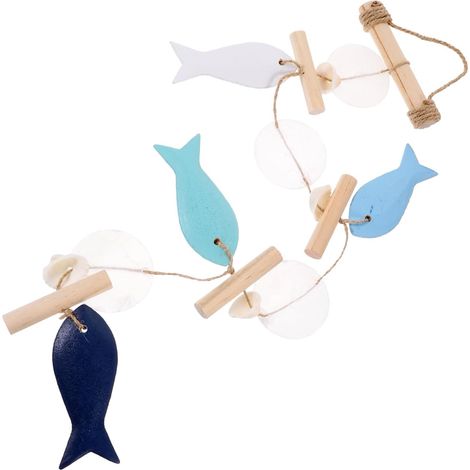 Fisch Windspiel aus Holz Dekoratives hängendes Windspiel für