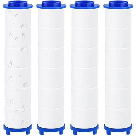 4 Pièces Filtre Pommeau de Douche pour Anti Calcaire Douchette avec Filtre, Filtre douchette de amovible, Chlore et le Fluorure et La Filtration Des Particules (Avec des billes minérales) (1/5)