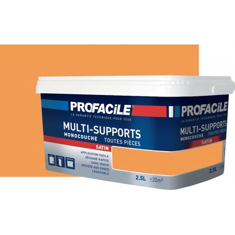 Peinture murale satin 2.5L – Sans odeur – Séchage rapide – Pour murs, plafonds, boiseries, radiateurs – Rendement 8 m²/L - F29C53