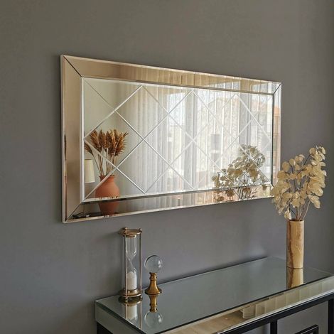 Espejo Tejat, Estructura de Madera Noble, 2.2x62h cm Plata (1/5)