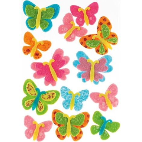 Pegatinas de mariposa de fieltro 13 piezas