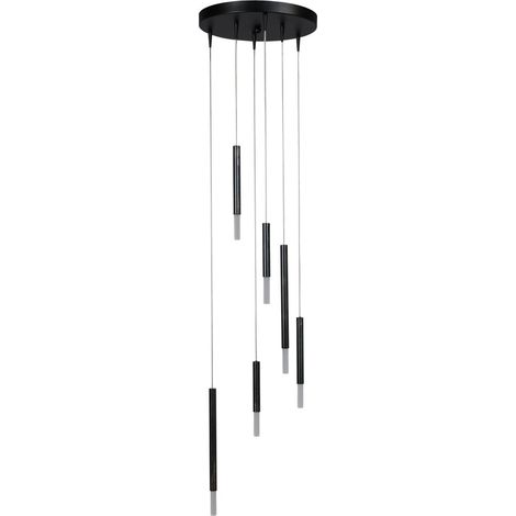 Lampe pendante Black Vide Flute Cylindres à 6 lumières - 2592-66-35-6-DW (1/3)