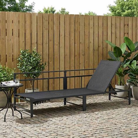 vidaXL Lettino da sole Nero 200 x 62 x 59,5 cm Textilene