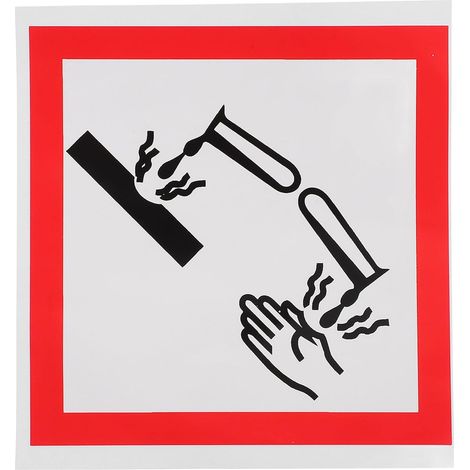 Étiquette Autocollante de Sécurité Corrosive en Pvc Adhésif Puissant, Marquages Clairs pour Conformité Sécurité Travail et Signalisation Matières Dangereuses (1/5)
