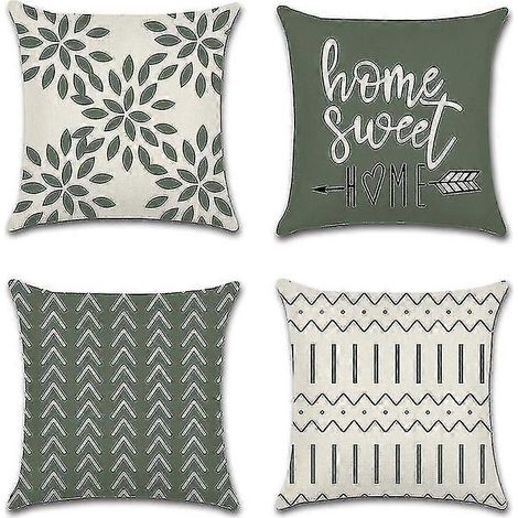 Set mit 4 dekorativen Kissenbezügen, Sofakissenbezügen, Outdoor-Leinenkissenbezügen, Dekoration für Schlafzimmer und Sofa (1/5)
