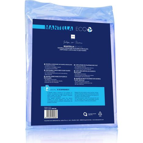 G001DB Capa desechable de reciclaje para trabajadores, 30 unidades, color azul
