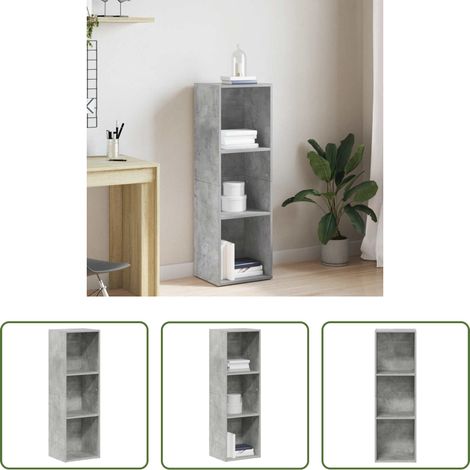 Étagère - Bibliothèque/Meuble TV Gris béton 36x30x114cm Bois d’ingénierie (1/5)