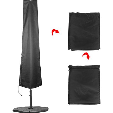 Housse de parasol d'extérieur 210D, housse pour parasol banane, parasol romain, housse pour parasol droit, imperméable et résistante à la pluie (190 x 59 cm) (1/5)