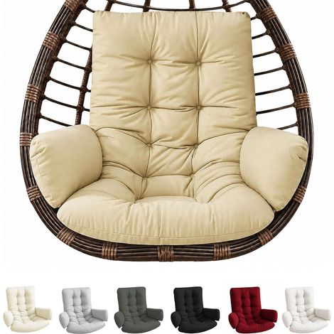 Coussin de fauteuil suspendu - Coussin de chaise à bascule - Coussin d'intérieur - Coussin de jardin - Coussin épais pour balancelle suspendue - Kaki (1/5)