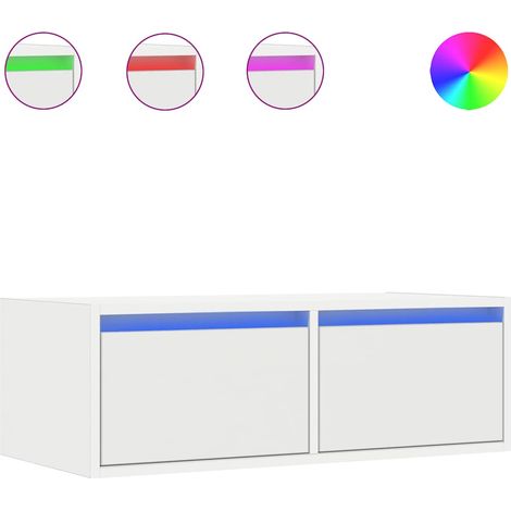 Meuble TV，Banc TV，Armoire TV avec lumières LED blanc 75x35,5x25 cm CFW958472 (1/5)