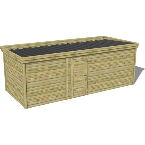 ABRI DE JARDIN bois traité 27mm, 6,9x2,6m, 18m2 (1/3)