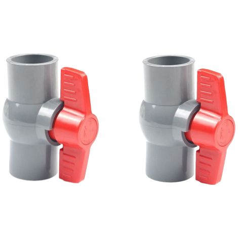 Deux vannes à boisseau sphérique en PVC, connecteurs droits pour vanne à boisseau sphérique en plastique U-PVC pour le contrôle du débit et l'arrêt (φ32 mm) - TRIMEC (1/5)