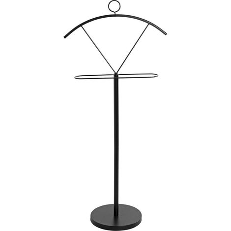Valet de nuit , valet de chambre en métal coloris noir - longueur 51 x profondeur 28 x hauteur 117 cm (1/5)