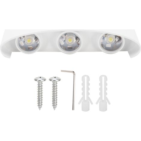 Luminaire mural 6 LED 6W – Éclairage vers le haut et le bas IP65 – Lampe aluminium pour jardin et intérieur (1 pièce)