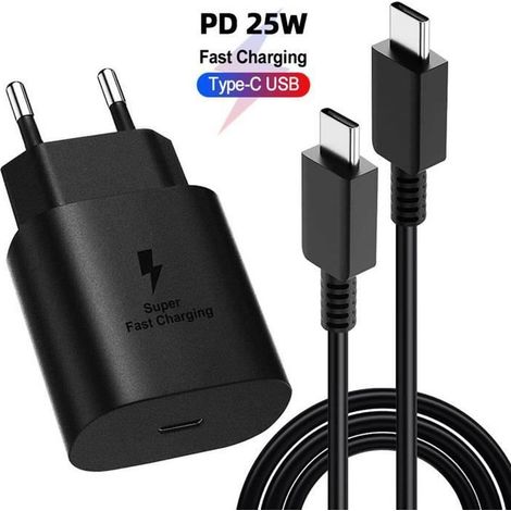 Chargeur - 25W - USB Type C - Charge Rapide - Câble 1m Inclus (1/4)