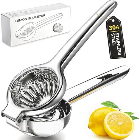 1 Presse Agrumes Acier Inoxydable Poignées Ergonomiques Extraction Efficace Citrons Limes Oranges Cuisine Quotidienne (1/5)